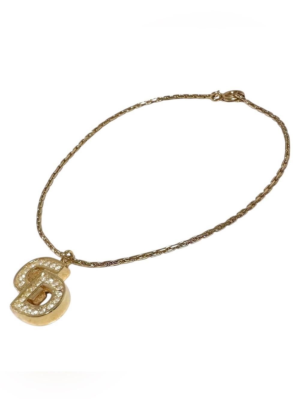Christian Dior Gold & Crystal “CD” Initials Engraved Vintage Bracelet - Picture 12 of 13